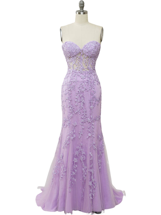 Lace Sheath Sweetheart Sleeveless-Prom Dress-GD101520