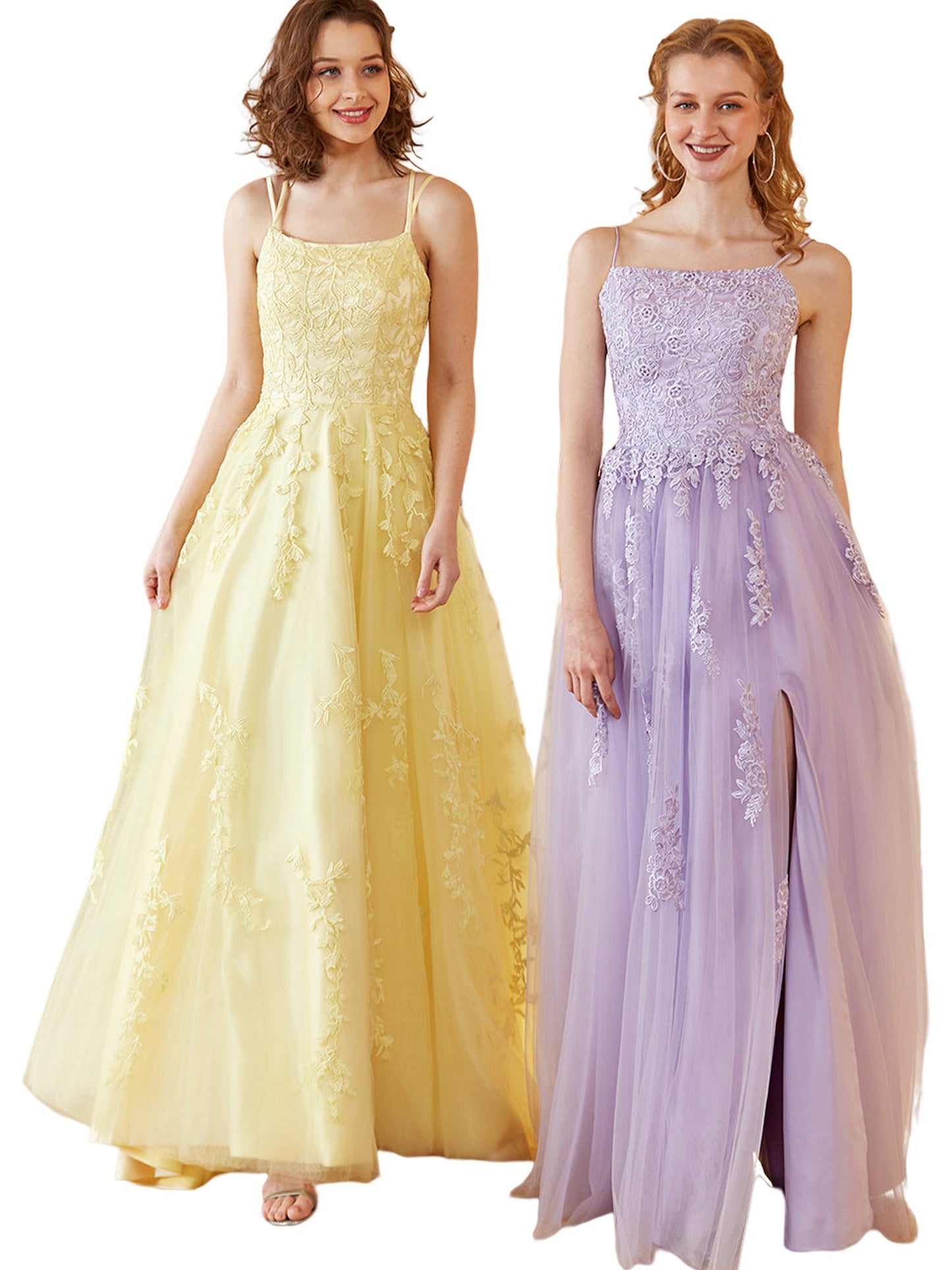 Lace Empire Boat Neck Sleeveless Prom Dress-GD101533